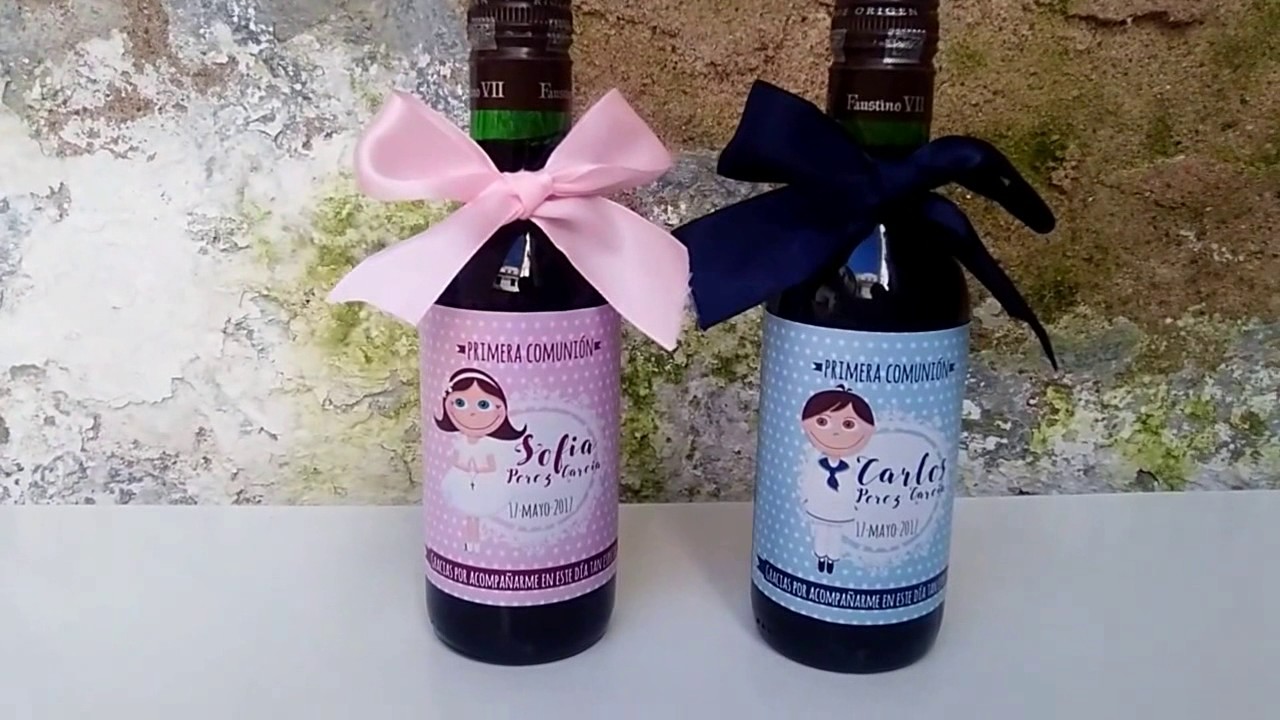 botellas de vino para regalar en comuniones